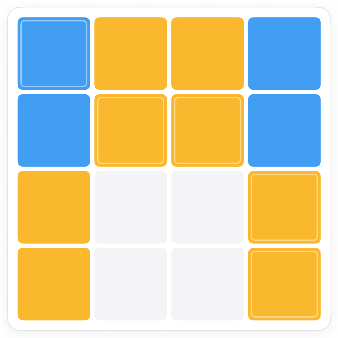 The Duets board with most squares coloured after a chain of counting moves