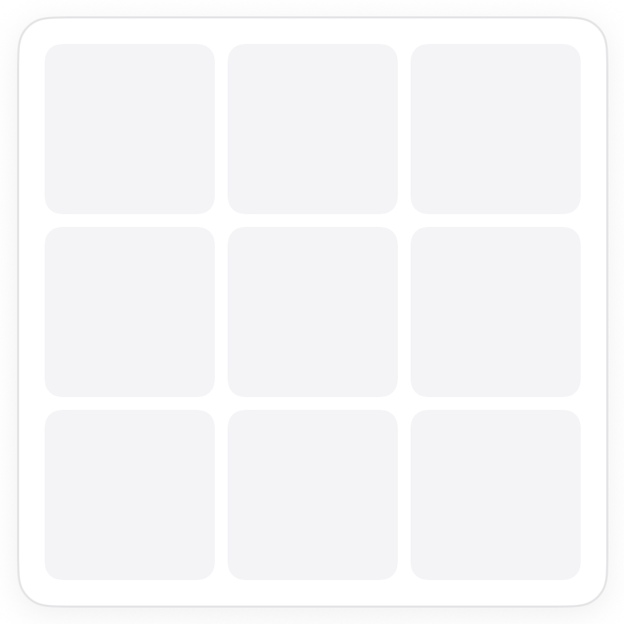 The empty 3 by 3 Peeks board