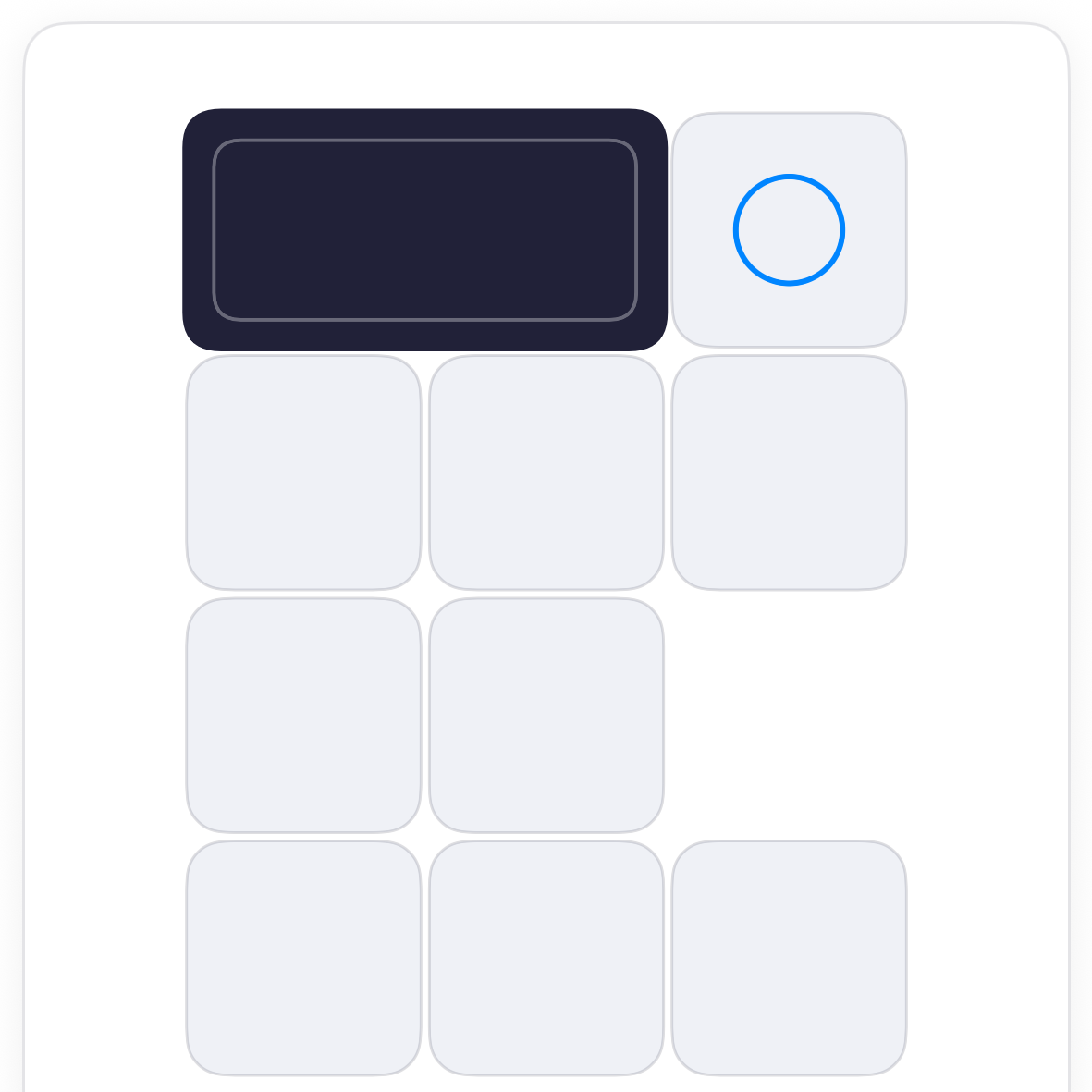 The Tumble board with the flat block on the top row next to the ring